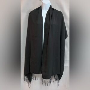 Larioseta Como‎ Italy Women's Scarf Black Polyester Rayon